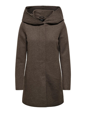 ONLY Women's Sedona Light Coat OTW Noos Jacket, Hot Fudge/Detail:Melange, Medium