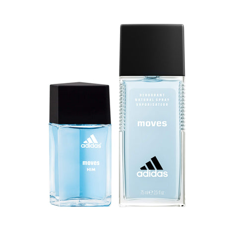 adidas Moves for Him 2-Piece Gift Set, Eau De Toilette & Deodorant Natural Spray