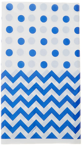 Amscan 571492.105 Chevron Table Cover - Bright Royal Blue, Multicolor