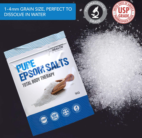 The Intelligent Health Epsom Bath Salts - 100% Pure Epsom Salts, Our Magnesium Sulphate Bath Salts are Premium Bath Salts for Men and Women, and Bath Salts for Muscle Soak - Epsom Salts 1kg