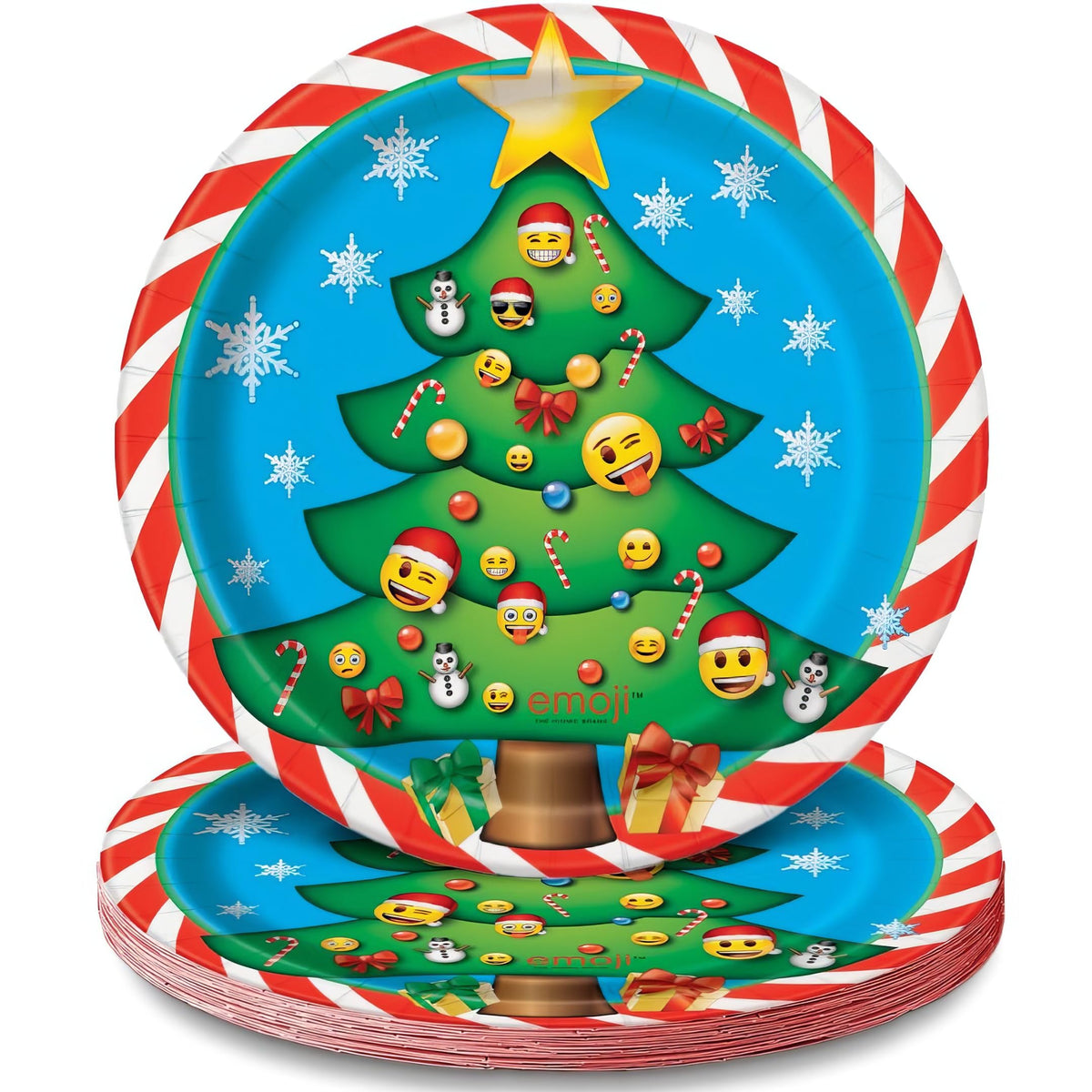 Unique Emoji Christmas Dessert Plates (8 Count)