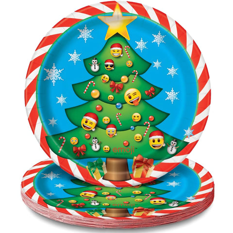 Unique Emoji Christmas Dessert Plates (8 Count)