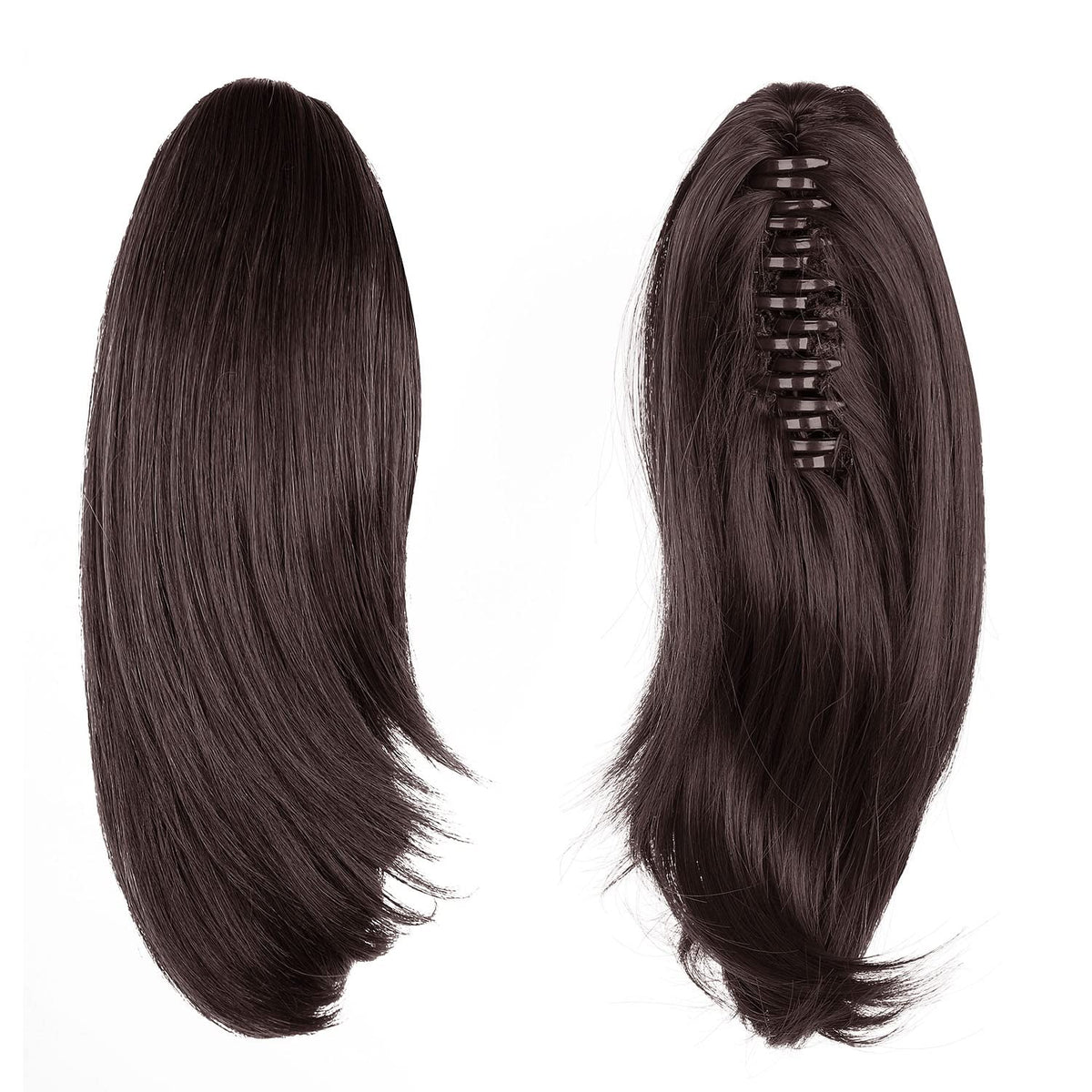 HSPJHTM Ponytail Extensions,Dark Brown Claw Clip Ponytail Hair Extension for Women Curly Hair Piece 10" Synthetic Pony Tail Wig Halloween Fluffy Daily Use