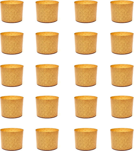 Mini Panettone High Mould (100 g - 20 pcs), Professional Panettone Cups of Natural Paper of Pure Cellulose High Density, Calendered, Baking Forms for Panettones, Heat Resistant 200 ° C