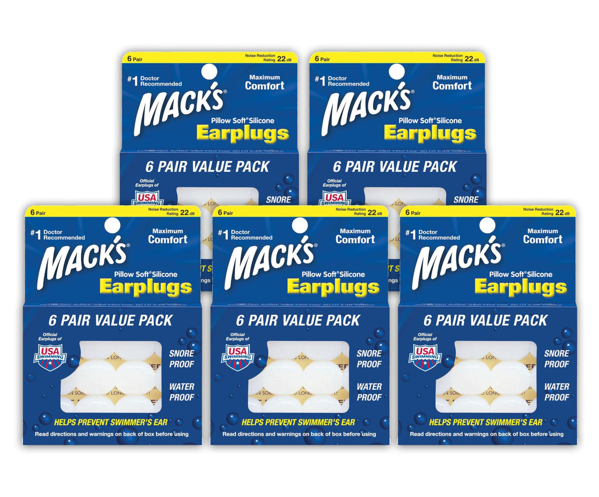Mack's Pillow Soft Silicone Putty Ear Plugs (5 Packs (30 Pairs))