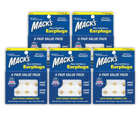 Mack's Pillow Soft Silicone Putty Ear Plugs (5 Packs (30 Pairs))