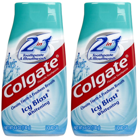 Colgate 2 in 1 Toothpaste & Mouthwash, Whitening Icy Blast - 4.6 oz