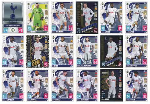 TOPPS MATCH ATTAX 2021/22 Full 18 Card Team Set Tottenham