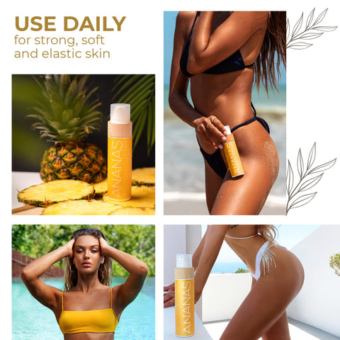 COCOSOLIS ANANAS tanning accelerator - organic tanning oil with vitamin E & pineapple scent for a quick, intensive tan - tanning enhancer for a rich chocolate tan - nourishing body lotion (110)