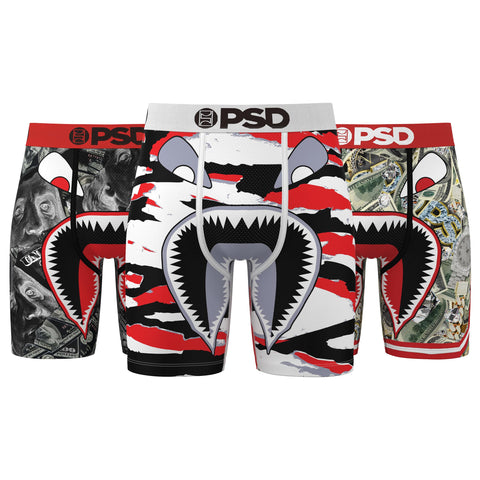 PSD Men's Warface Boxer Briefs - 7 Inch Inseam Breathable and Supportive Men's Underwear with Moisture-Wicking Fabric, Wf Shreds 3-pack, S
