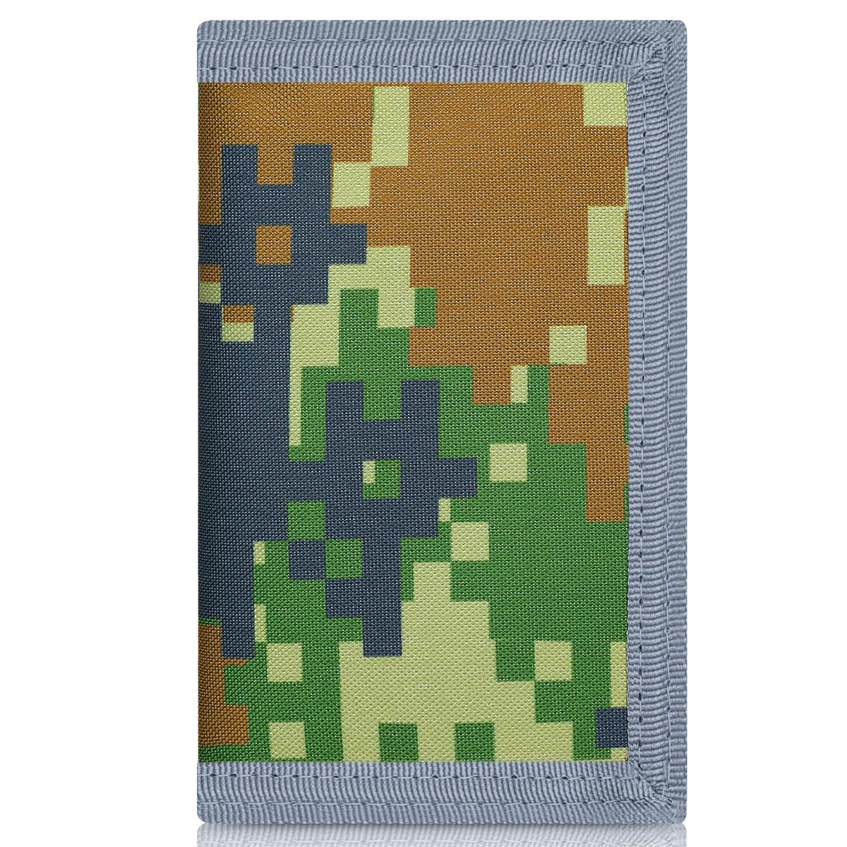 Leehoom Canvas Trifold Wallets with Zipper Pocket?Kids Wallets for Boys Girls with Magic Sticker - Blue