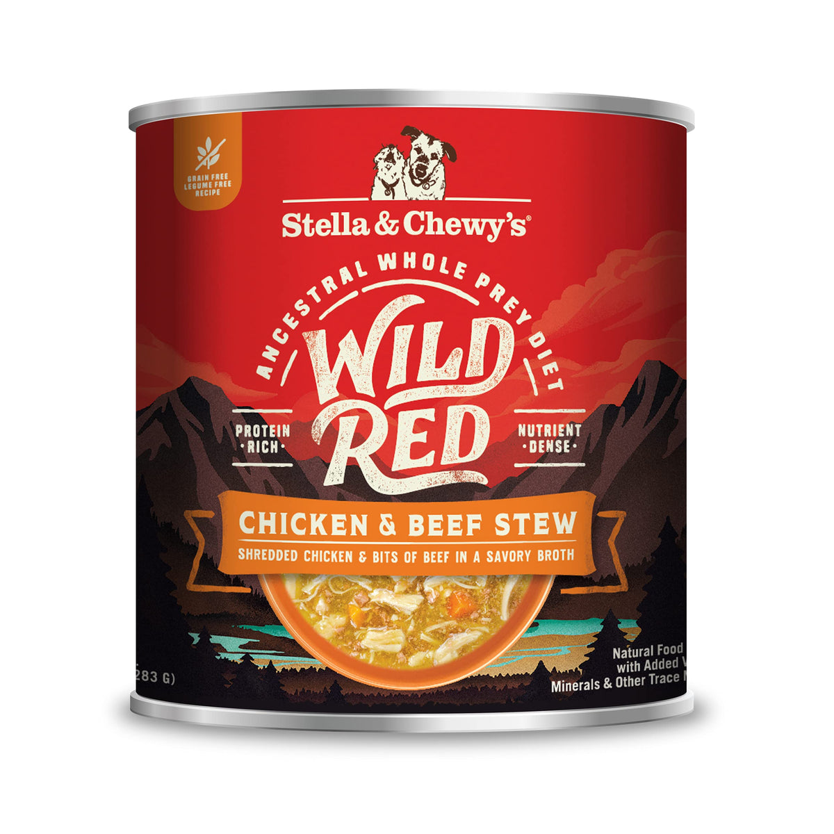 Stella & Chewy's Wild Red Wet Dog Food Chicken & Beef Stew High Protein Recipe, 10 Ounce (Pack of 6)