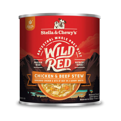 Stella & Chewy's Wild Red Wet Dog Food Chicken & Beef Stew High Protein Recipe, 10 Ounce (Pack of 6)