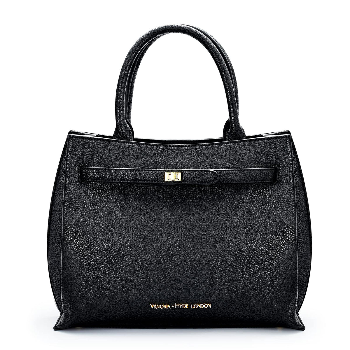 VICTORIA HYDE Handbags Womens Large PU Leather Shopper Womens Handbag Black Elegant Shoulder Bag Womens Tote Bag for Office Work School (Black)