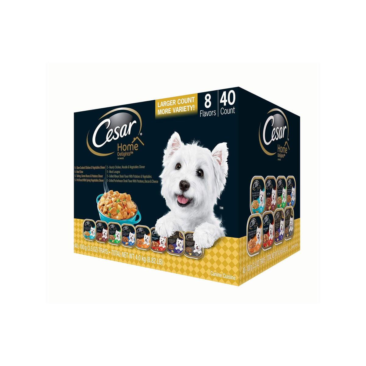 An Item of Cesar Home Delights Wet Dog Food, Variety Pack (3.5 oz, 40 ct.) - Pack of 1