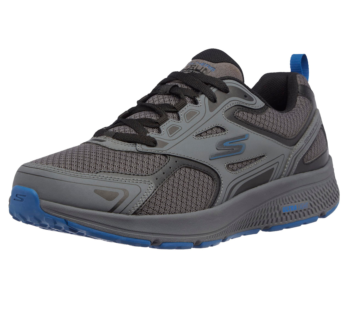 Skechers mens Go Run Consistent - Performance Running & Walking Shoe Sneaker, Charcoal/Blue, 12.5 US
