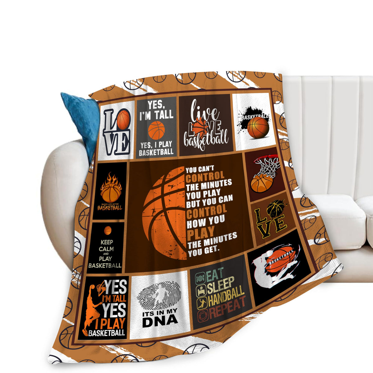 Basketball Blanket Basketball Decor Throw Blankets Cozy Fleece Flannel Blanket Soft Warm Plush Lightweight Bedding Basketball Stuff Gifts for Boys Girls Men Women Teens for Couch Sofa Bed 40"X50"