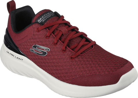 Skechers Men's Sneaker Trainers, Burgundy Mesh Black Trim, 6.5