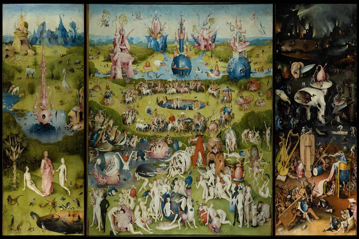 NAKBINX Wooden Jigsaw Puzzles for Adults 1000 Piece - The Garden of Earthly Delights Puzzle Puzzle Triptych Painting Large Paper Poster Reference Gift for Teens Toy for Kids