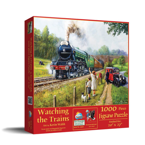 SUNSOUT INC - Watching The Trains - 1000 pc Jigsaw Puzzle by Artist: Kevin Walsh - Finished Size 20" x 27" - MPN# 13792