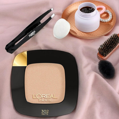 moofin Loreal Color Riche Eyeshadow Palette, 0.12 Oz - Mix And Matte Eye Shadow Palette Makeup Bundle With Eyebrow Tweezers - Long-Lasting Velvety Blendable Eye Shadow Matte Finish ~ [Pack Of 1]