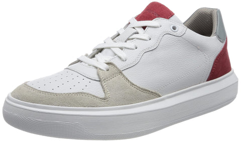Geox Men's Sneaker, White Dk Red, 11.5