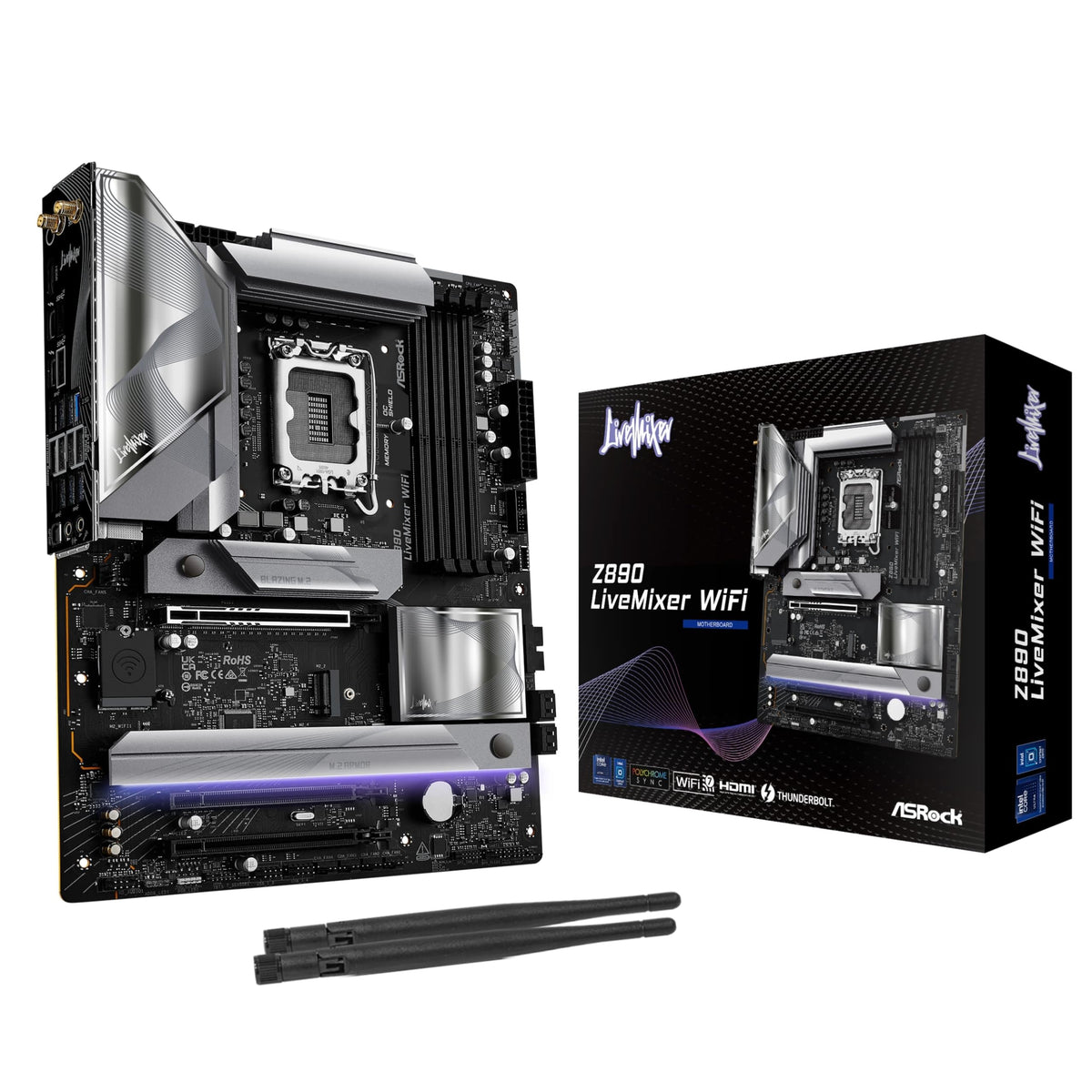 ASRock Z890 LiveMixer WiFi ATX Motherboard for Intel LGA1851 CPUs