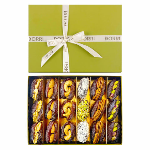 Dorri - Filled Medjool Dates with Nuts 550g - Premium Medjool Dates - Almond Nuts, Cashew, Pecan, Pistachio, Walnut - Dried Fruit Gift Set