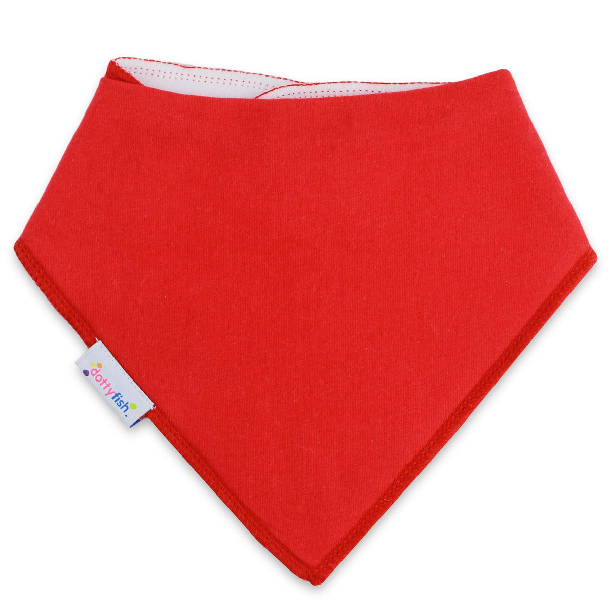 Dotty Fish Baby Bandana Bibs. Drool Bibs. Super Absorbent Teething Bib. Red. Organic Cotton Bib.