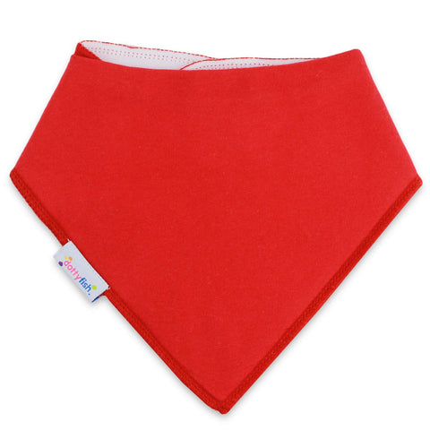 Dotty Fish Baby Bandana Bibs. Drool Bibs. Super Absorbent Teething Bib. Red. Organic Cotton Bib.