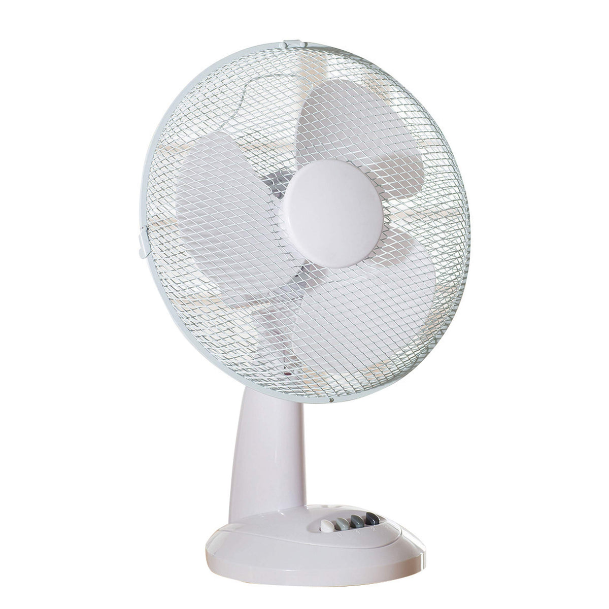 Daewoo 12-Inch Table, Portable Desk Fan for Home/Office, 3 Speed Settings & Easy-to-Use Key Switch, White, 12 Inch