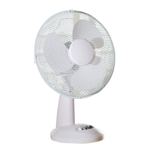Daewoo 12-Inch Table, Portable Desk Fan for Home/Office, 3 Speed Settings & Easy-to-Use Key Switch, White, 12 Inch