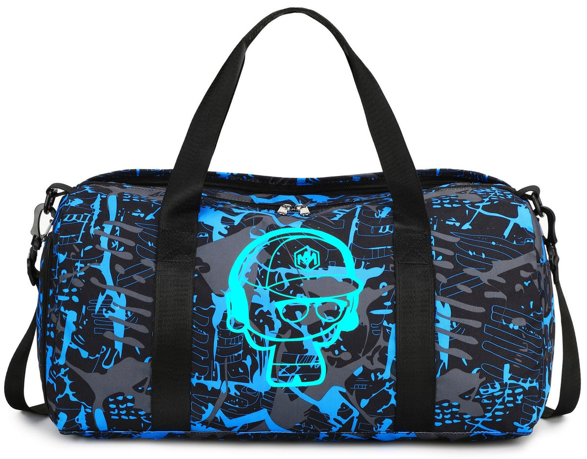 Kids Duffle Bag Boys Overnighter Travel Sport Gym Bag Weekender Carry On Shoulder Bag with Shoe Compartment & Wet Pocket