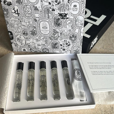 Diptyque Eau de Toilette Travel Spray 0.25 Fl Oz (Pack of 5) Set for Men and Women
