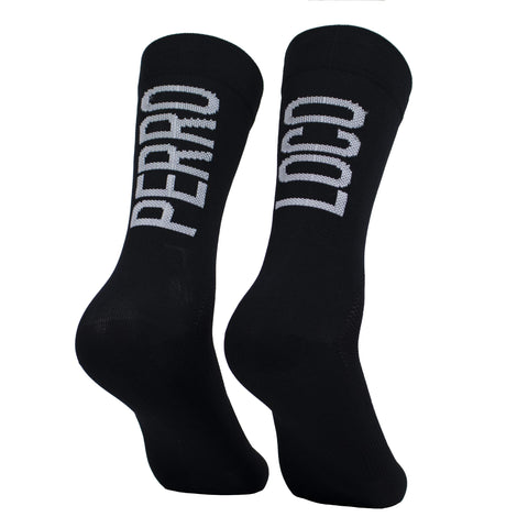 PERRO LOCO CLOTHES Ultralight Summer Cycling Socks. (UK, Numeric, 6, 8, Regular, Regular, Black)