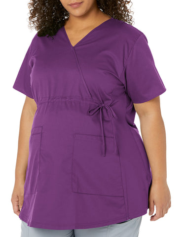 WonderWink Women's Wonderwork Maternity Top, Eggplant, Small