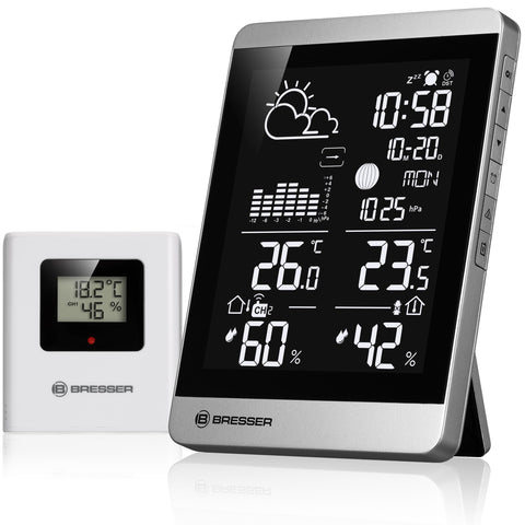 Bresser ClimateTemp NDV-NEO Wireless Weather Station with Outdoor Sensor, Temperature and Humidity Display, Weather Forecast, Frost Warning, Vertical