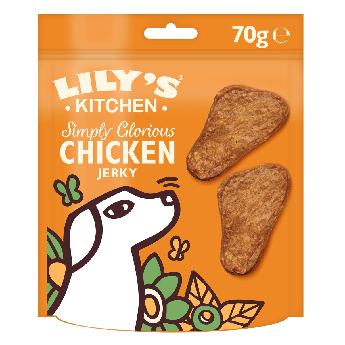 LilyÃƒÆ’Ã†â€™Ãƒâ€šÃ‚Â¢ÃƒÆ’Ã‚Â¢ÃƒÂ¢Ã¢â€šÂ¬Ã…Â¡Ãƒâ€šÃ‚Â¬ÃƒÆ’Ã‚Â¢ÃƒÂ¢Ã¢â€šÂ¬Ã…Â¾Ãƒâ€šÃ‚Â¢s Kitchen Made with Natural Ingredients Adult Dog Treats Packet Glorious Chicken Jerky Grain-Free Recipes (8 Packs x 70g)