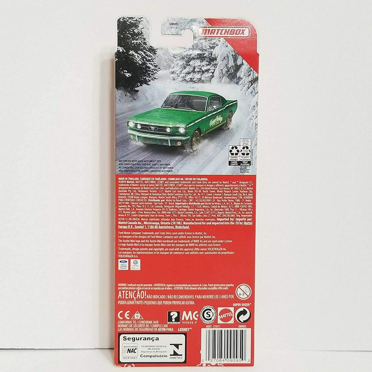 Matchbox 2019 MBX Happy Holidays 5-Pack (1964 Austin Mini Cooper, 1965 Mustang GT, 1962 VW Beetle, Ford F-150 Lightning, MBX 4x4)