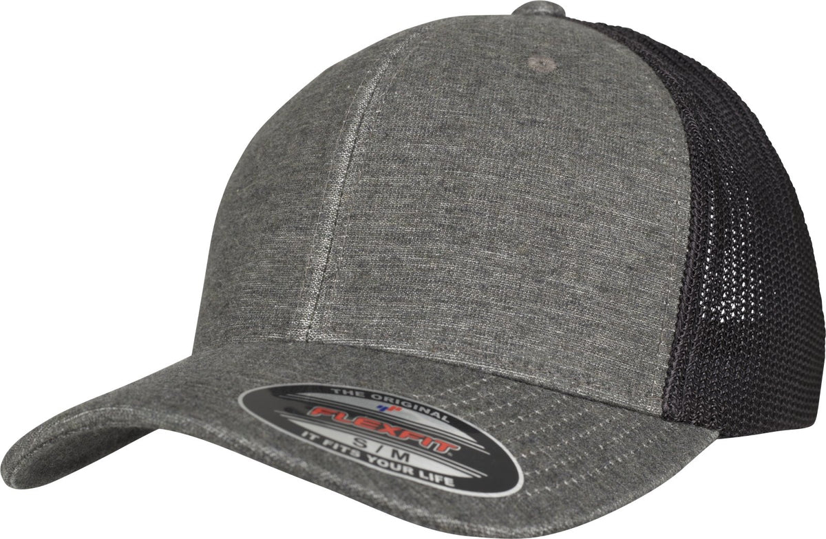 Flexfit Retro Trucker Cap, Khaki/Black Mesh, L/XL
