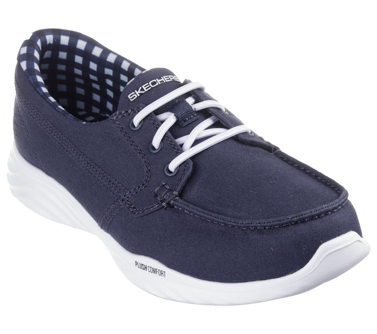 Skechers Women's Boat Shoe, Navy/White, 7.5