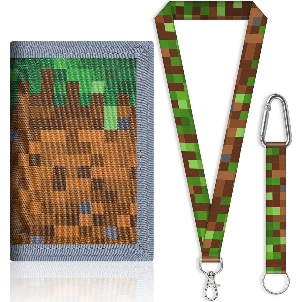 JONYEE Kids Wallet for Boys and Girls 4-16 with Lanyard and Key Chain Holder, Trifold Camo and Cute Wallets for Kids,with Coin and Card Pockets, Novelty Birthday Gifts for Childrens, 24001 Block