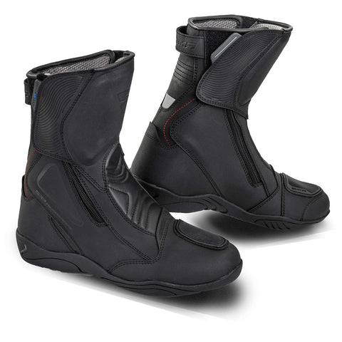 SHIMA TERRA LADY, Motorcycle boots for Woman - Reinforced Leather Womens Biker with Side Zipper, Ankle Support, Anti-Slip Sole, Gear Shift Handle (Black, 5,5)