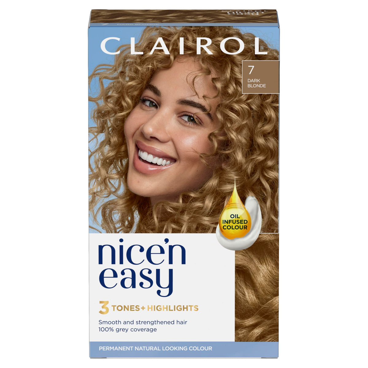 Clairol Nicen Easy CrÃƒÆ’Ã†â€™Ãƒâ€ Ã¢â‚¬â„¢ÃƒÆ’Ã¢â‚¬Â ÃƒÂ¢Ã¢â€šÂ¬Ã¢â€žÂ¢ÃƒÆ’Ã†â€™ÃƒÂ¢Ã¢â€šÂ¬Ã…Â¡ÃƒÆ’Ã¢â‚¬Å¡Ãƒâ€šÃ‚Â¨me, Natural Looking Oil Infused Permanent Hair Dye, 7 Dark Blonde