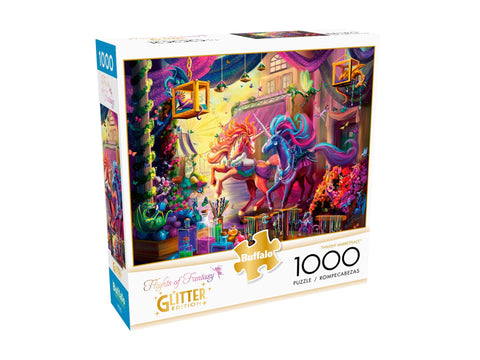 Buffalo Games - Flights of Fantasy - Twilight Marketplace (Glitter Edition) - 1000 Piece Jigsaw Puzzle