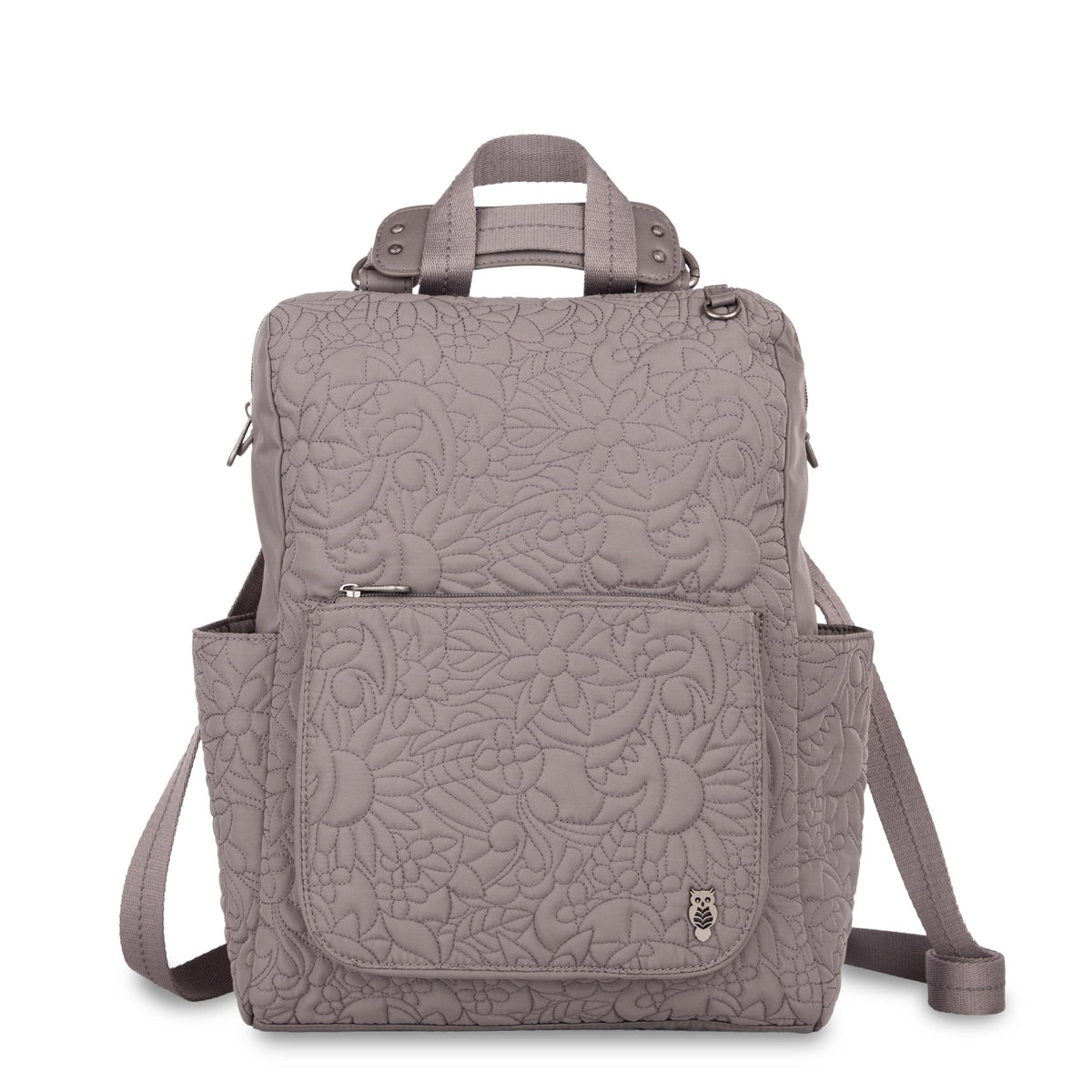 Sakroots Women's Loyola Convertible Backpack, Mushroom Spirit Desert Quilted, 10.75IN x 4.75IN x 15IN