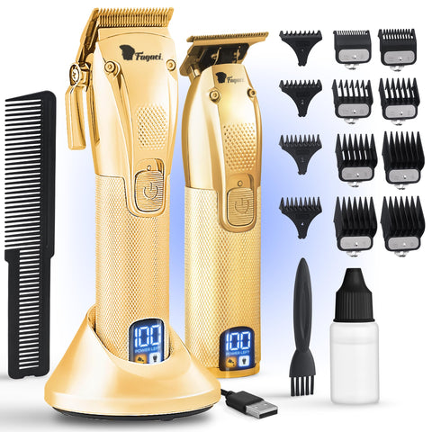 Fagaci Professional Hair Clippers for Men Set Turbo Power with Precise Cutting, Barber Clippers for Hair Cutting, Cordless Hair Clippers and Trimmers Set, Maquina de Cortar Cabello, Haircut Barber Kit