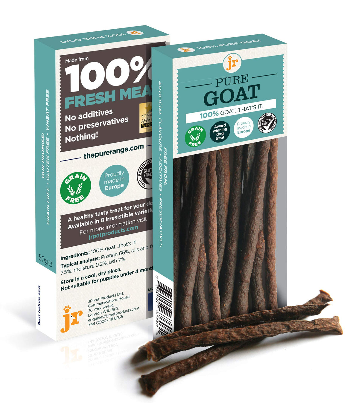 J R Pet Products 5 x 50g Pure Goat Meat Sticks
