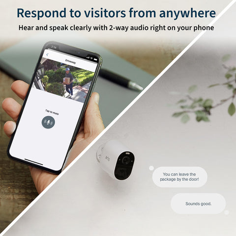 Arlo Essential Spotlight Camera - 2 Count (Pack of 1) Wireless Security, 1080p Video, Color Night Vision, Way Audio, Wire-Free, Direct to WiFi No Hub Needed, Compatible with Alexa, White, VMC2230