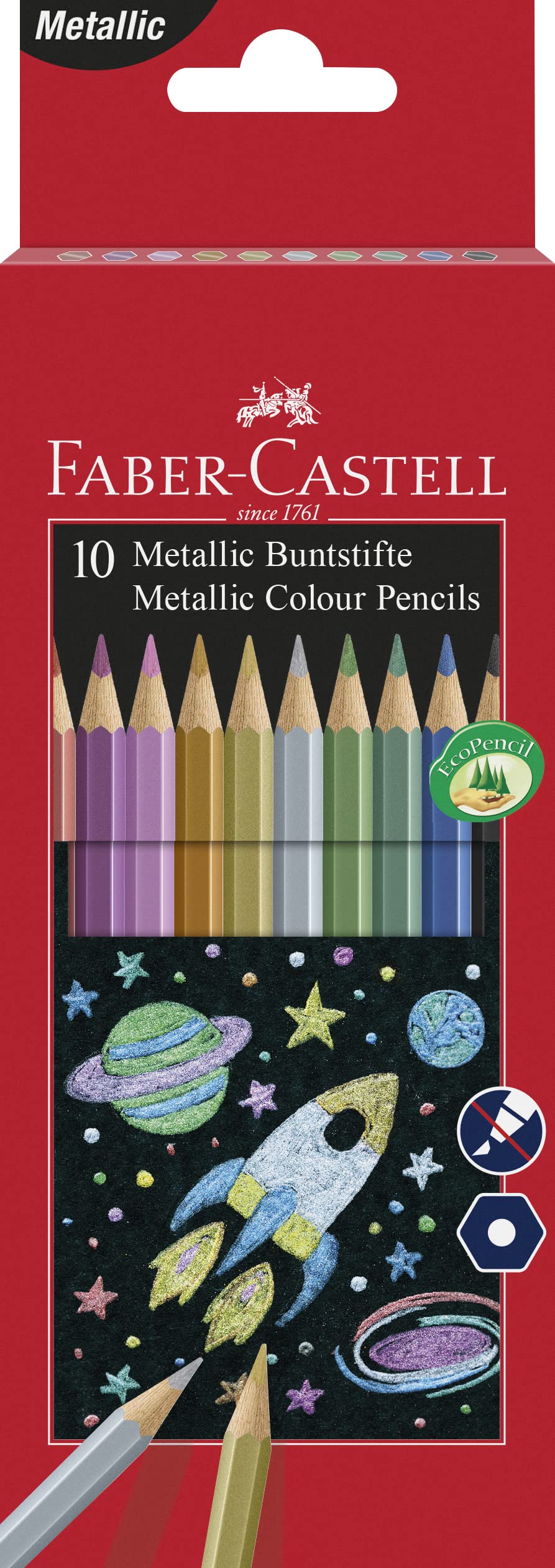 Faber-Castell 201583 Metallic Colour Pencil (Pack of 10)